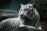 Portrait of white tiger Generative AI