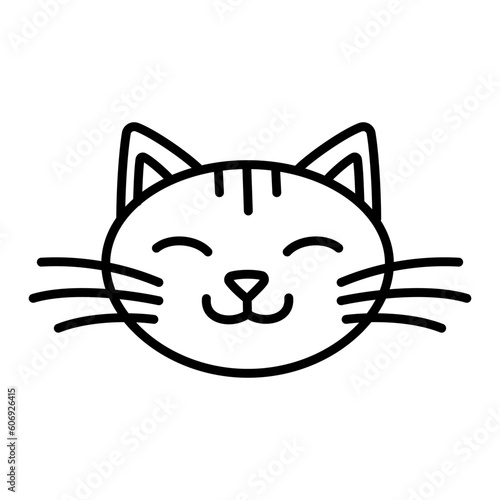 Cat face, muzzle. Doodle style. Hand drawn character. Animal head illustration. Vector hand drawn illustration.