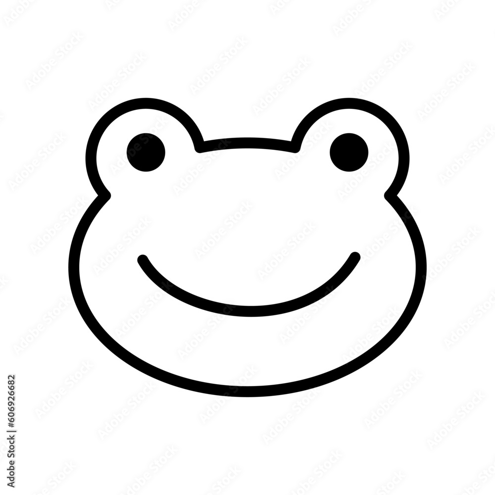 Frog face, muzzle. Doodle style. Hand drawn character. Animal head illustration. Vector hand drawn illustration. Frog face, muzzle. Doodle style. Hand drawn character. Animal head illustration. Vector hand drawn illustration.