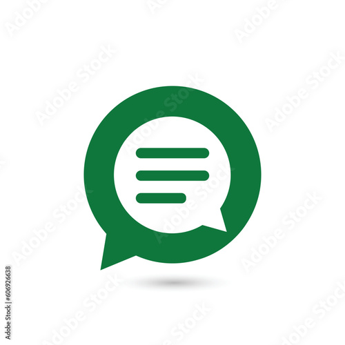 Message speech bubble symbol. sms symbol. chat icon. Flat design style vector 
