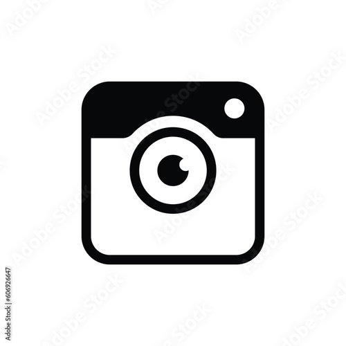  Photo camera icon. Hipster camera. Flat design style vector template 