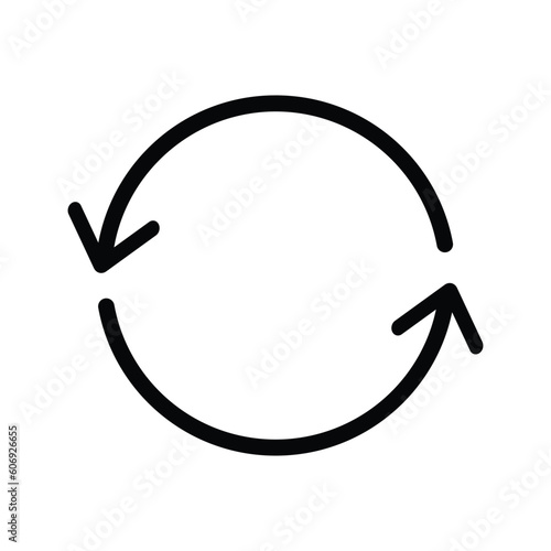  Circular arrow sign vector icon. Flat design style vector template 