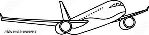 Airplane Outline Illustration Transportation Vector