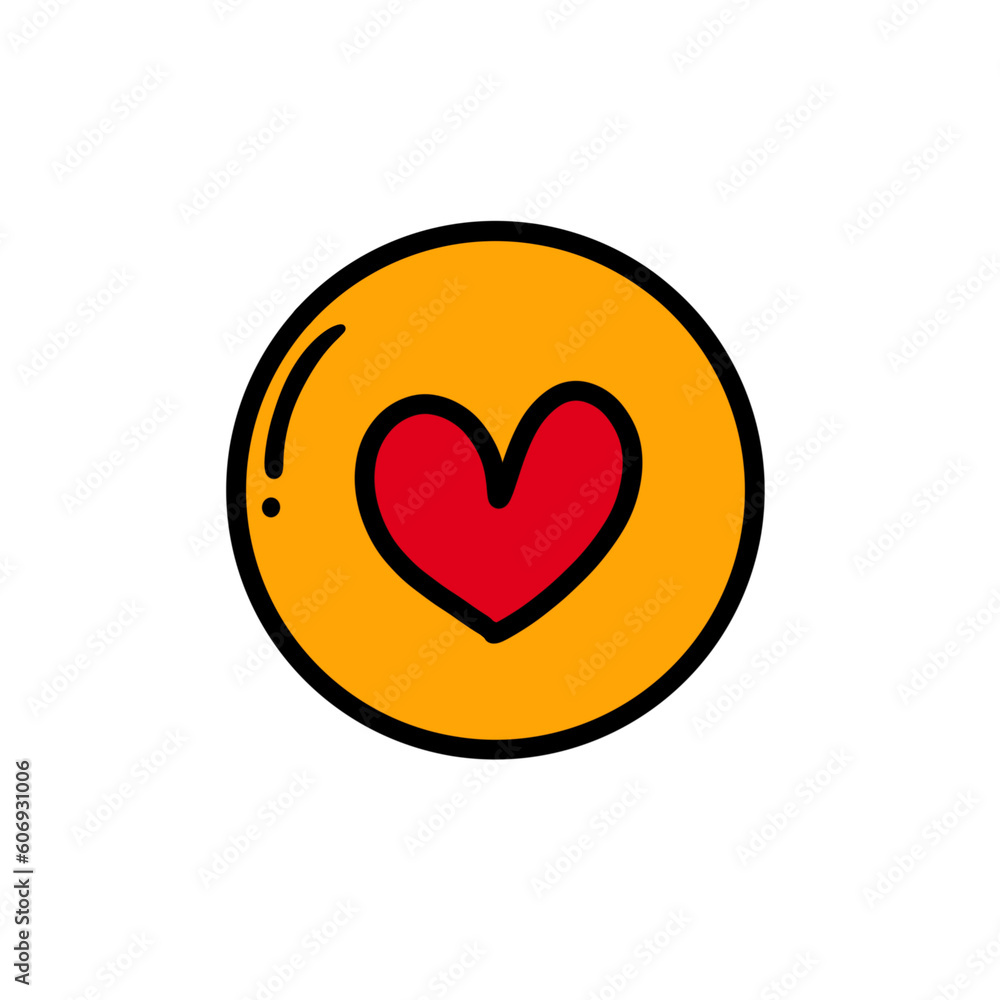 Yellow heart button Yellow heart button