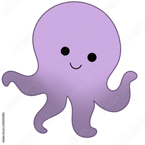 watercolor octopus Underwater world Summer sea beach cliparts illustration