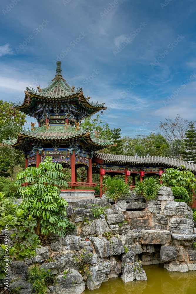 Ancient buildings of luxurious ancient Chinese traditional royal gardens Ancient buildings of luxurious ancient Chinese traditional royal gardens