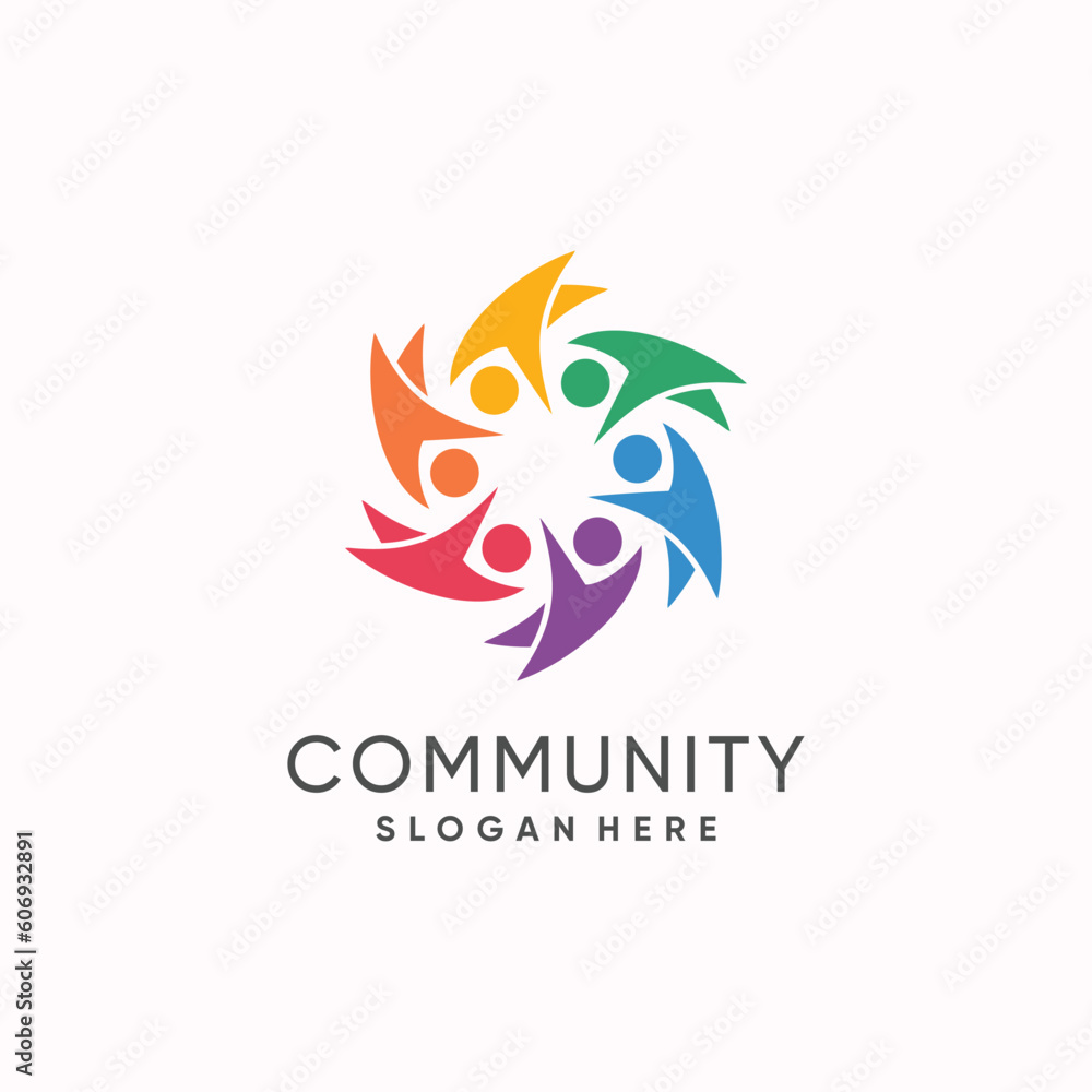Community logo design idea with modern concept Community logo design idea with modern concept