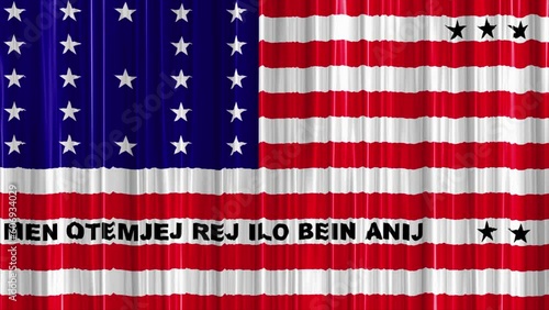  Bikini Atoll Flag Curtain Waving Seamless Loop photo