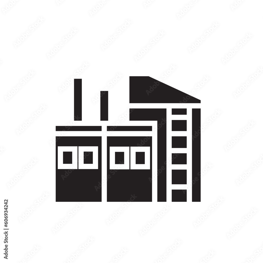 Factory Production Building Icon Factory Production Building Icon