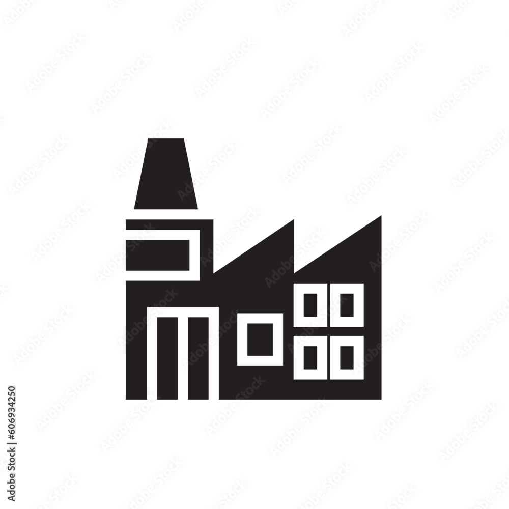 Factory Production Building Icon Factory Production Building Icon