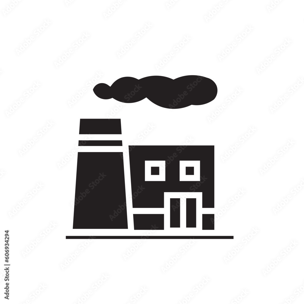 Factory Production Building Icon Factory Production Building Icon