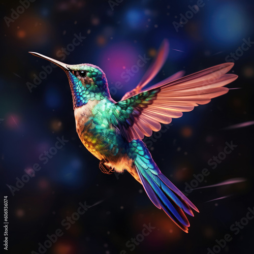 Hummingbird in Flight, AI © TheOdd1 