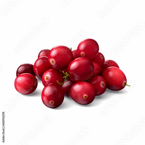 A Group Of Fresh Ripe Cranberries. Generative AI