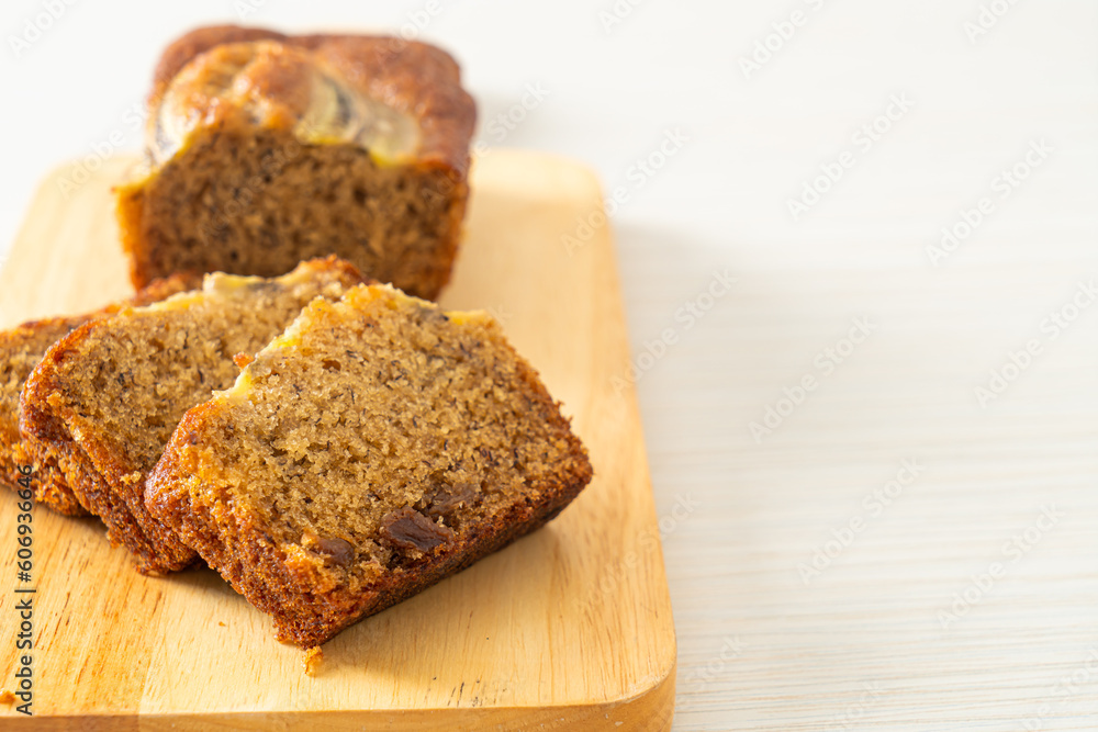 banana cake on wood board banana cake on wood board