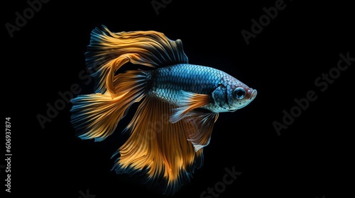 An image of betta fish illustration for background presentation template. Ai generative  © Roni