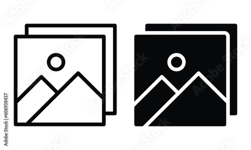 Gallery icon with outline and glyph style.
