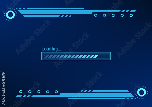 Technology background Technology loading screen showing data processing power. Suitable for illustration, poster, game screen, login to use technology-related jobs