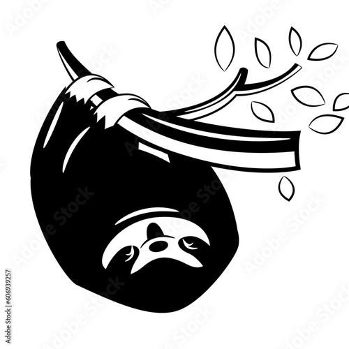 lazy sloth cartoon vector