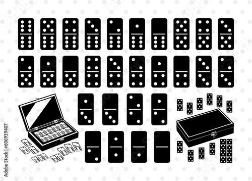 Dominoes SVG, Dominoes Silhouette, Black Domino Svg, Game Svg, Play Svg, Domino Piece Svg, Dominoes Laser Svg, Domino Set Svg, Dominoes Bundle