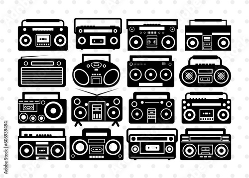 Tape Recorder SVG, Radio Silhouette, Boombox Svg, Recorder Svg, Music Svg, Audio Tape Svg, Radio Bundle