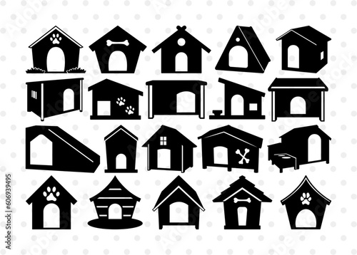 Dog House SVG, Dog Home Silhouette, Dog Svg, House Svg, Animal House Svg, Pet Home Svg, Dog Bone Svg, Dog House Bundle