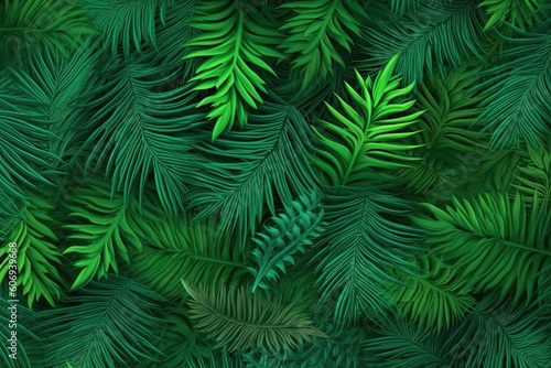 close-up of lush green leaves  with visible veins and dew drops Generative AI