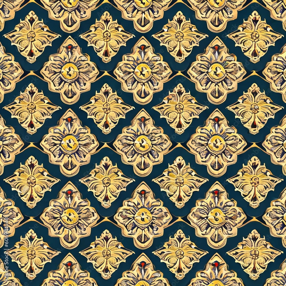 1475 Retro Vintage Patterns: A retro and vintage-inspired background featuring retro vintage patterns with classic motifs, retro colors, and a vintage aesthetic1, Generative AI