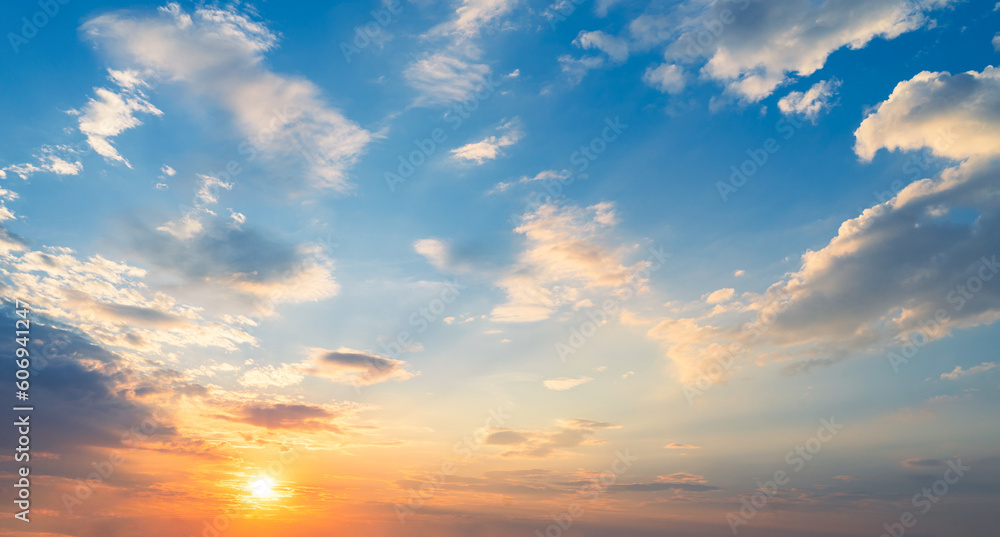 Sunset sky with cloud background, sunset sky with cloud background