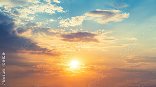 Sunset sky with cloud background, sunset sky with cloud background
