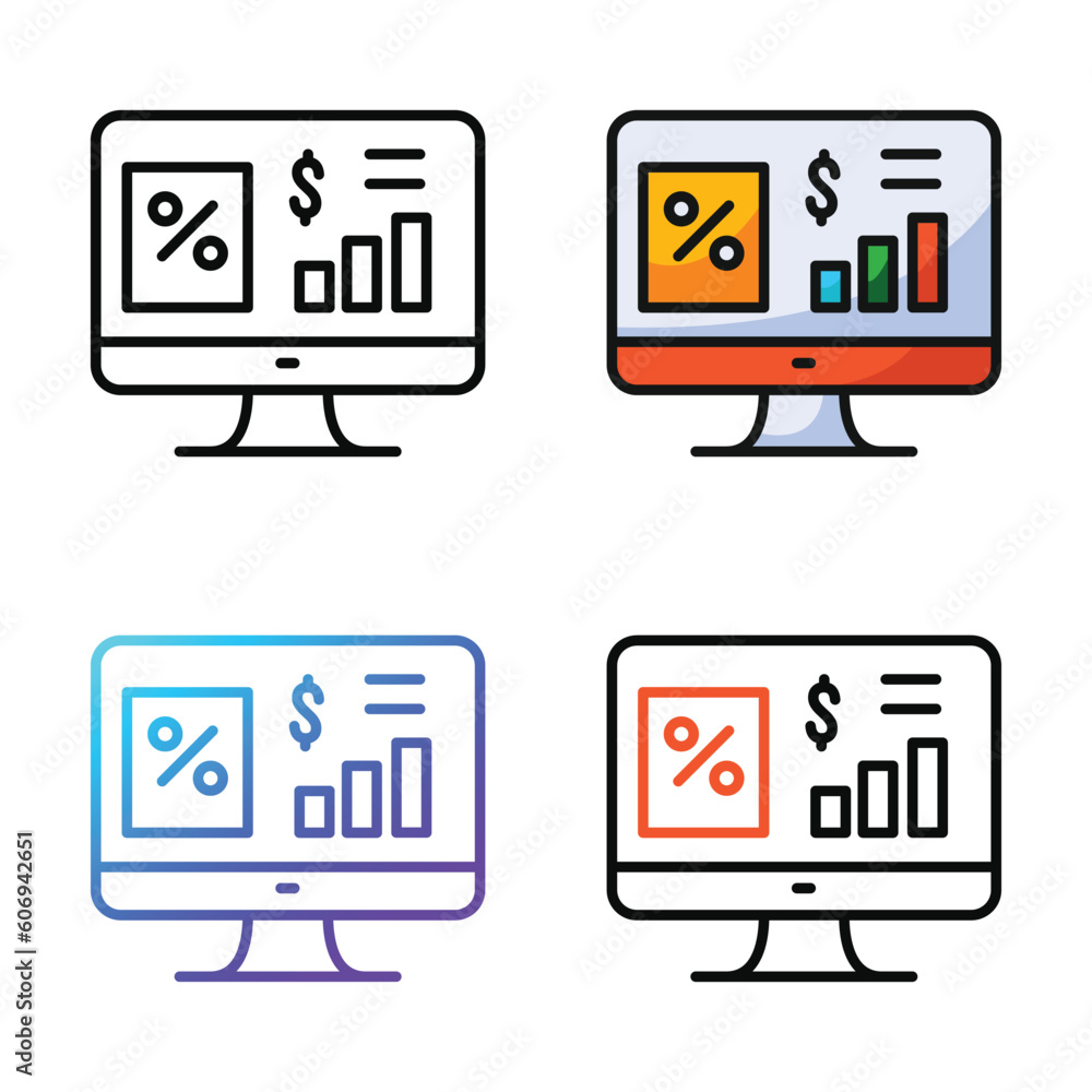 Discount business icon design in four variation color Discount business icon design in four variation color