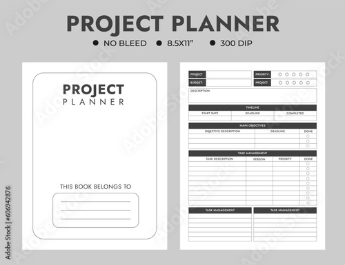 Project Planner Logbook Or Notebook Journal
