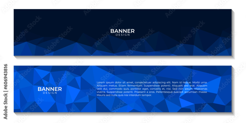 set of banners abstract blue geometric background with triangles and space for text set of banners abstract blue geometric background with triangles and space for text