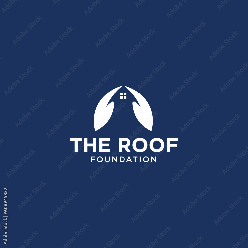Obraz premium Roof Foundation Charity Logo Design For House Home Building Constructions For using any purpose very easy to edit vector template 