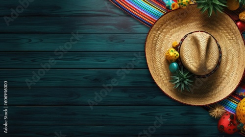 Cinco De Mayo for sale banner background with Round hat and Cinco de mayo ornament