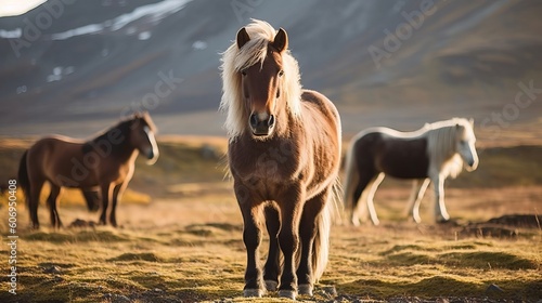 The Icelandic horse may be a breed of horse made in Iceland. Creative resource  AI Generated