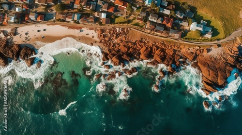 astounding see of the ocean, see from the meander. Creative resource, AI Generated