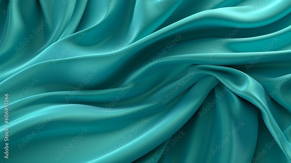 Turquoise and Water Cloth with Wrinkles and Folds. Multicolored Wavy Surface Foundation. Creative resource, AI Generated Turquoise and Water Cloth with Wrinkles and Folds. Multicolored Wavy Surface Foundation. Creative resource, AI Generated