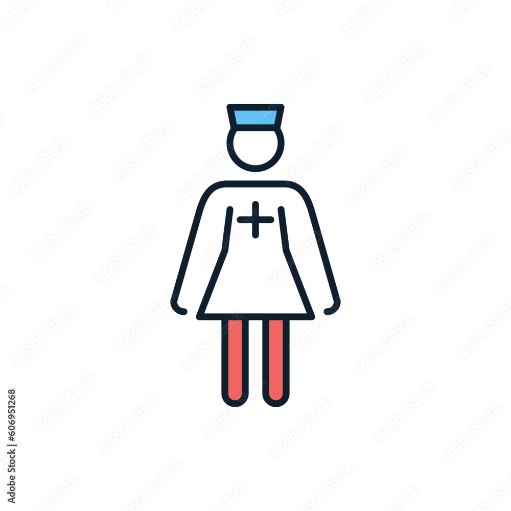 Nurse related vector line icon. Isolated on white background. Vector illustration. Editable stroke Nurse related vector line icon. Isolated on white background. Vector illustration. Editable stroke