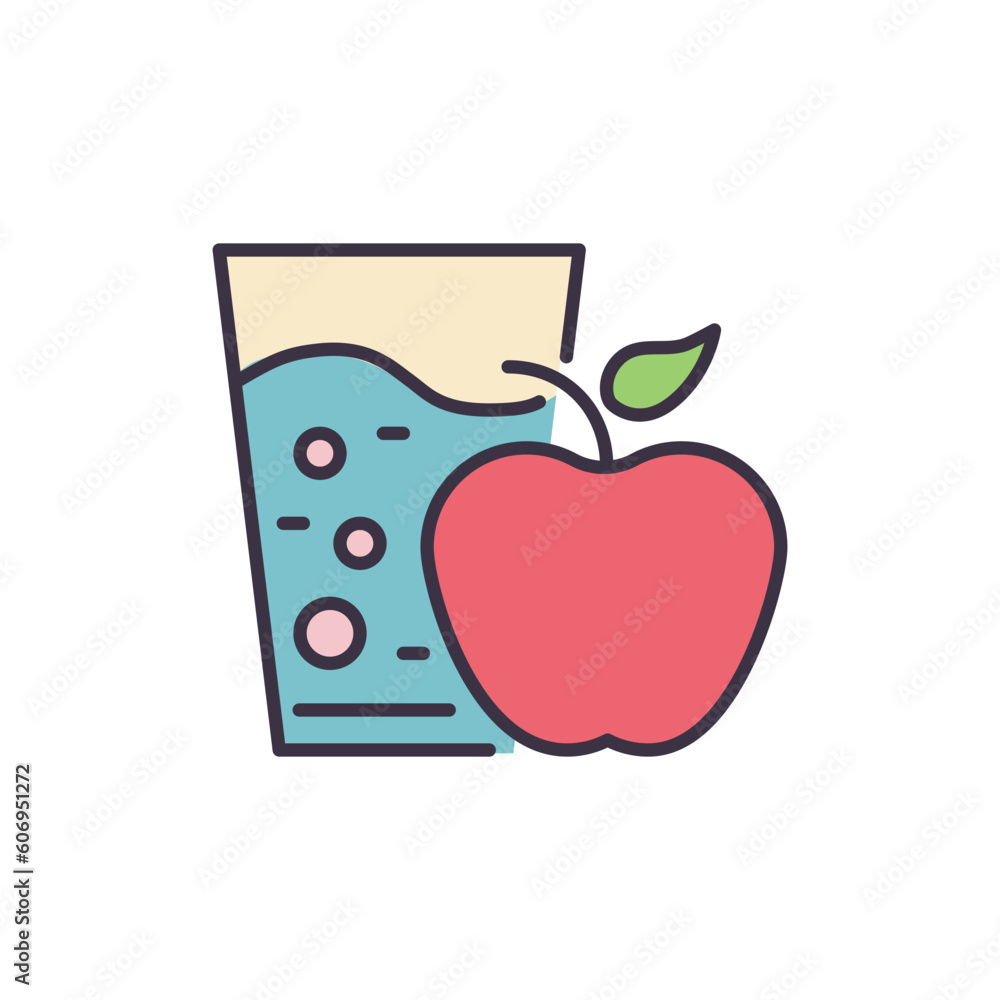 Healthy Food related vector line icon. Glass, water, apple. Isolated on white background. Vector illustration. Editable stroke Healthy Food related vector line icon. Glass, water, apple. Isolated on white background. Vector illustration. Editable stroke