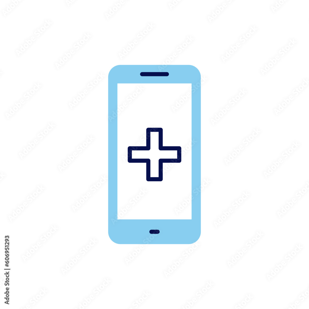 Smartphone with Medical App related vector line icon. Medical cross. Isolated on white background. Vector illustration. Editable stroke Smartphone with Medical App related vector line icon. Medical cross. Isolated on white background. Vector illustration. Editable stroke