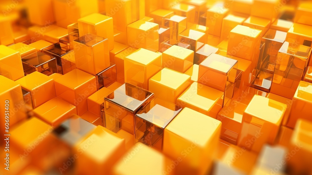 Orange and Yellow, Bursting 3d shapes Completely Organized to create a Cutting edge Tech See. Creative resource, AI Generated Orange and Yellow, Bursting 3d shapes Completely Organized to create a Cutting edge Tech See. Creative resource, AI Generated