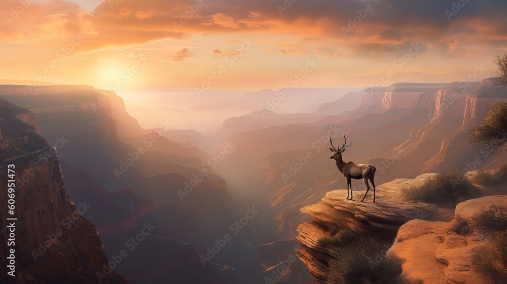 The gazelle, marvelous canyon, arizona. Creative resource, AI Generated