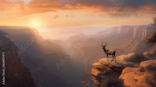 The gazelle, marvelous canyon, arizona. Creative resource, AI Generated © Denys