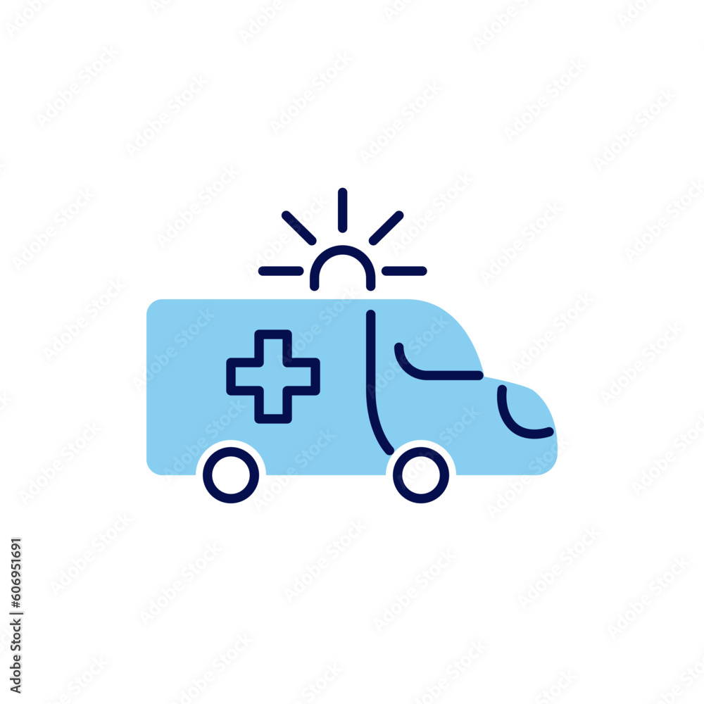 Ambulance Car related vector line icon. Emergency response. Accident department. Medical vehicle Isolated on white background. Vector illustration. Editable stroke Ambulance Car related vector line icon. Emergency response. Accident department. Medical vehicle Isolated on white background. Vector illustration. Editable stroke