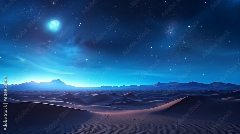 Night Scene, with Take off Sand Rises. Stupefying Advanced Establishment with Blue Point Starry Sky. Creative resource, AI Generated Night Scene, with Take off Sand Rises. Stupefying Advanced Establishment with Blue Point Starry Sky. Creative resource, AI Generated