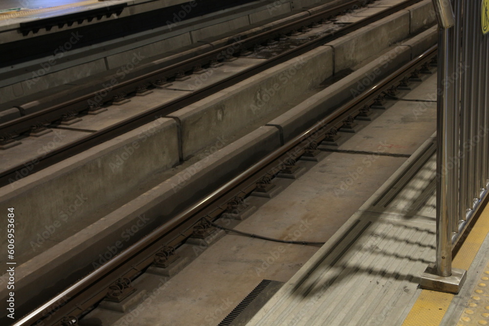 Fototapeta premium railway on the street of station Airport Rail Link