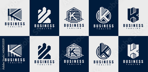 Modern building property initial K logo