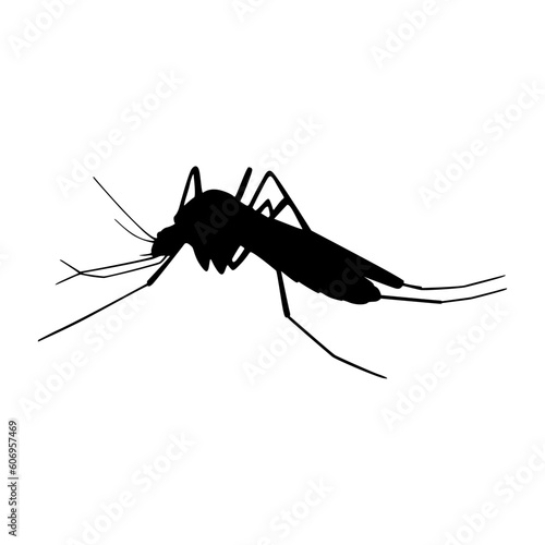 black mosquito silhouette icon Vector illustration