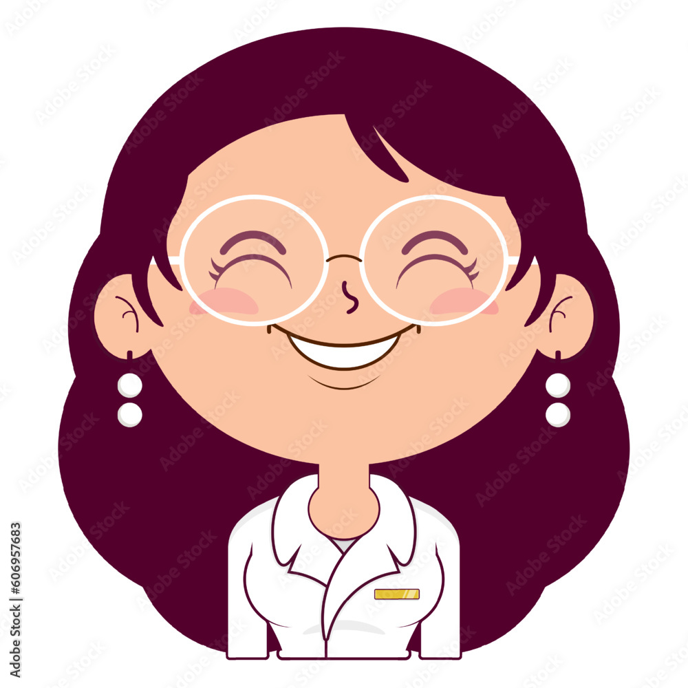 business or receptionist woman smile face cartoon cute business or receptionist woman smile face cartoon cute