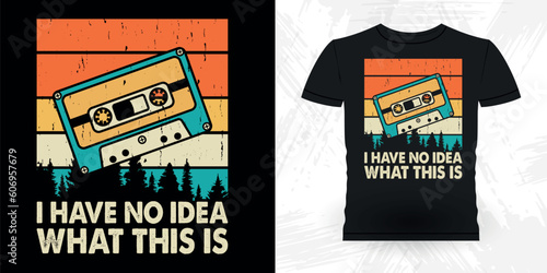 Funny Old School Hip Hop Retro Vintage Cassette Music Mixtape T-shirt Design